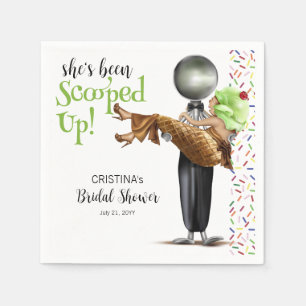 She's Been Scooped Up Chocolate Ice cream Bridal Napkin