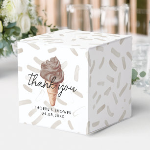 She's Been Scooped Up Chocolate Shower Square Favor Box