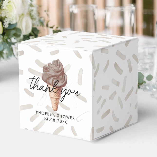She's Been Scooped Up Chocolate Shower Square Favor Box (Creator Uploaded)