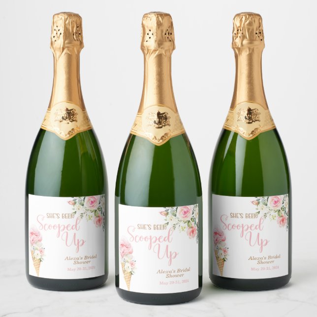 She's Been Scooped Up Custom Sparkling Wine Label (Bottles)