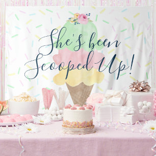 She's Been Scooped Up Ice Cream Backdrop Tapestry