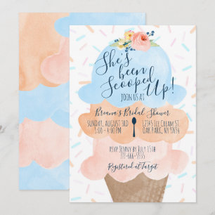 She's Been Scooped Up Ice Cream Bridal Shower Invitation