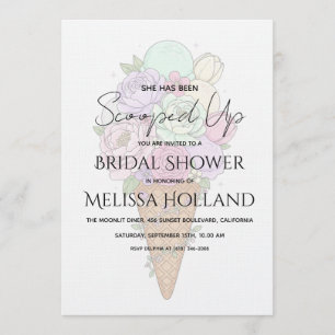 She's Been Scooped Up Ice Cream Bridal Shower Invitation