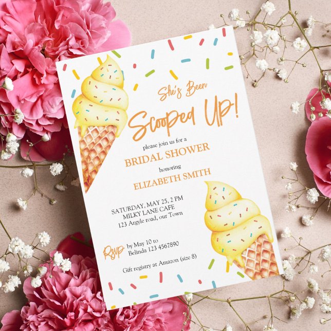 She's been scooped up ice cream bridal shower invitation (Creator Uploaded)