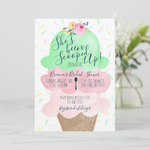 She's Been Scooped Up Ice Cream Bridal Shower Invitation