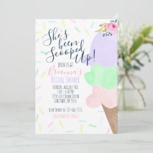 She's Been Scooped Up Ice Cream Bridal Shower Invitation