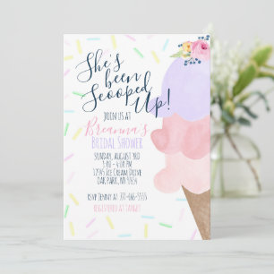 She's Been Scooped Up Ice Cream Bridal Shower Invitation