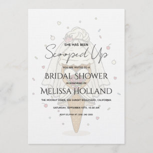 She's Been Scooped Up Ice Cream Bridal Shower Invitation
