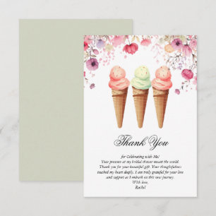 She's Been Scooped Up Ice Cream Bridal Shower Thank You Card