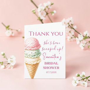 She's been scooped up Ice Cream Bridal Shower Thank You Card