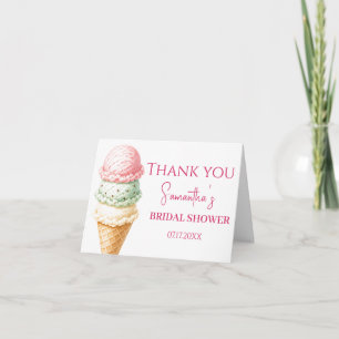 She's been scooped up Ice Cream Bridal Shower Thank You Card
