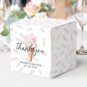 She's Been Scooped Up Strawberry Shower Square Favor Box