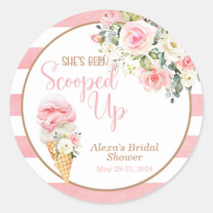 She's Been Scooped Up (Stripe) Custom  Classic Round Sticker