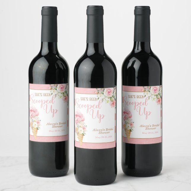 She's Been Scooped Up (Stripe) Custom Wine Label (Bottles)