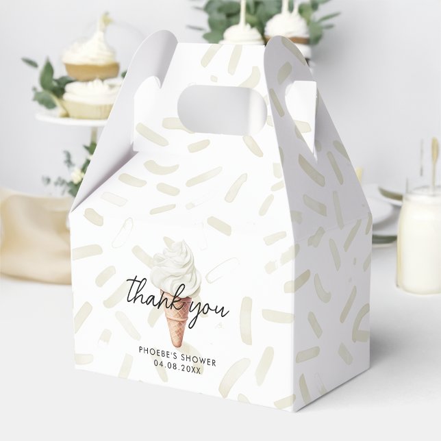 She's Been Scooped Up Vanilla Bridal Shower Gable Favor Box (Creator Uploaded)