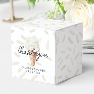 She's Been Scooped Up Vanilla Bridal Shower Square Favor Box