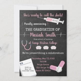 She's Calling the Shots! Graduation Invitation