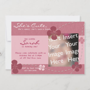 She's Cute Flower Invitation