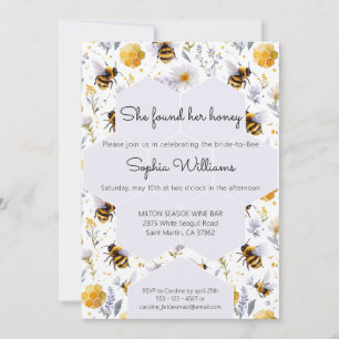 She's Found Her Honey Bees Floral Bridal Shower Invitation