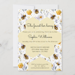 She's Found Her Honey Bees Floral Bridal Shower Invitation