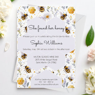 She's Found Her Honey Bees Floral Bridal Shower Invitation