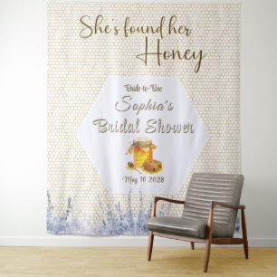 She's Found Her Honey Bridal Shower Backdrop Tapestry