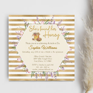 She's found her honey gold stripes bridal shower invitation