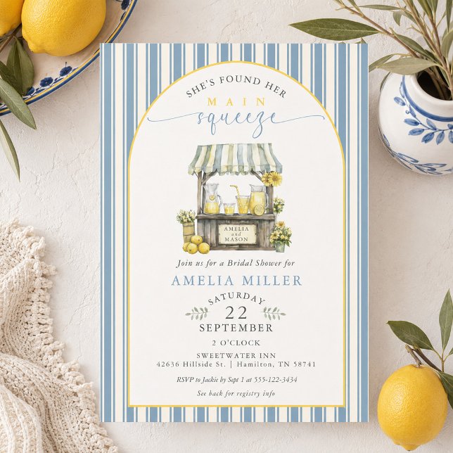 She's Found Her Main Squeeze Lemonade Stand Shower Invitation (She's Found Her Main Squeeze Lemonade Stand Shower Invitation)
