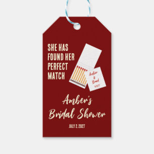 She's Found her Perfect Match Bridal Shower Gift Tags
