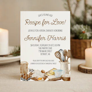 She's Found her Recipe for Love! Bridal Shower Invitation