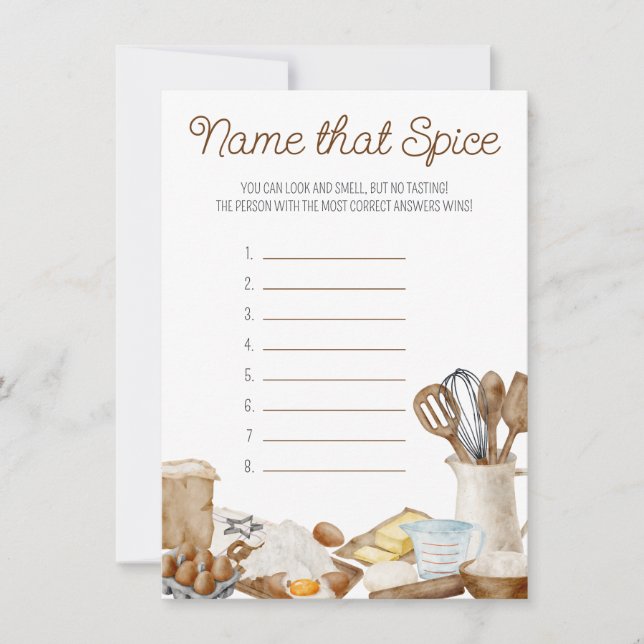 She's Found her Recipe for Love Name that Spice Invitation (Front)