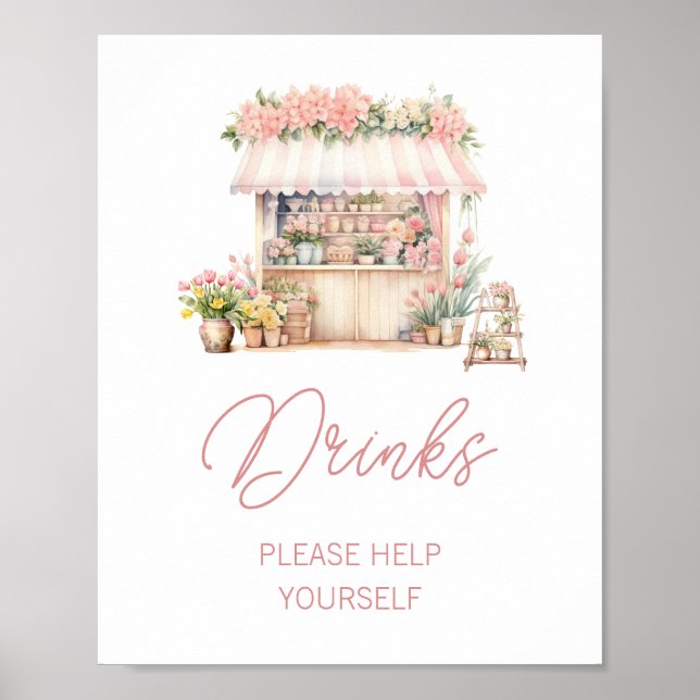 She's Fresh Off the Market Bridal Shower Drinks Poster (Front)