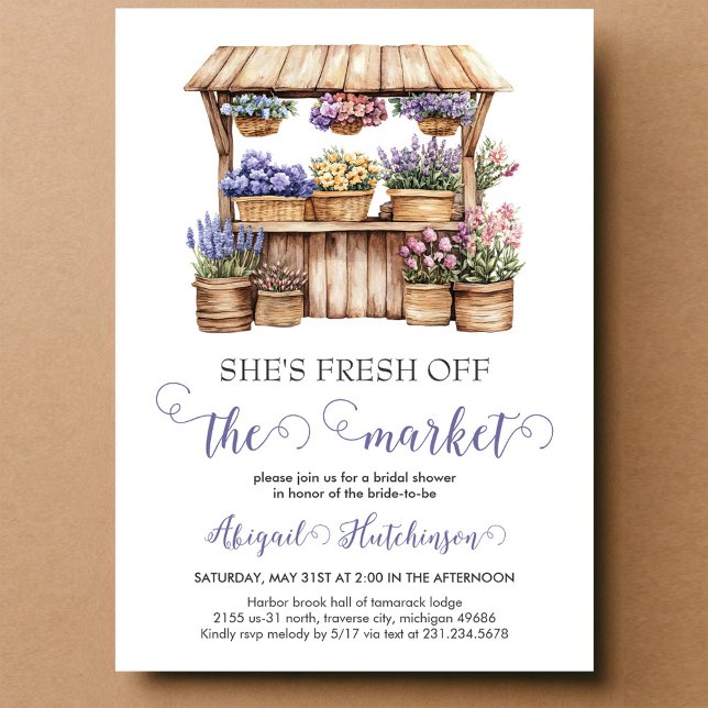 She's Fresh off the Market Bridal Shower Invitation (Creator Uploaded)