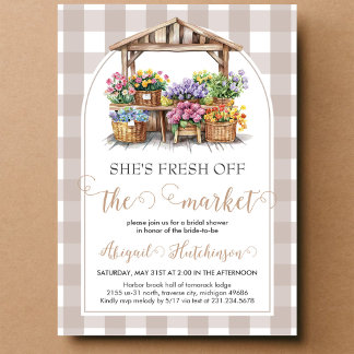 She's Fresh off the Market Bridal Shower Invitation