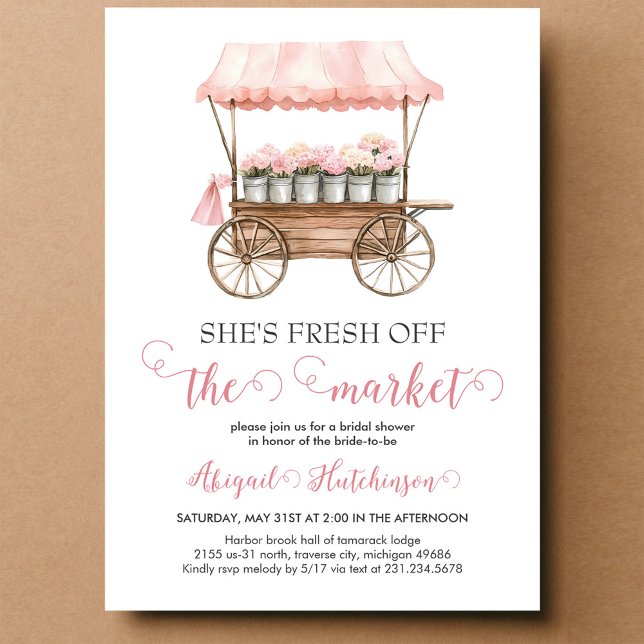 She's Fresh off the Market Bridal Shower Invitation (Creator Uploaded)