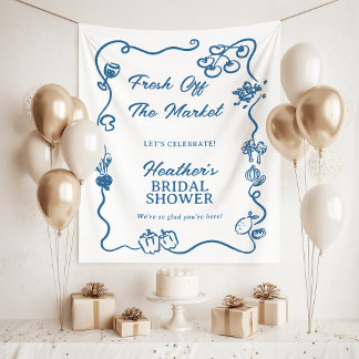 She's Fresh Off The Market Bridal Shower Sign Tapestry
