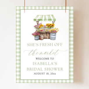 She's Fresh Off the Market Bridal Shower Welcome Poster