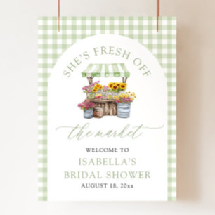 She's Fresh Off the Market Bridal Shower Welcome Poster