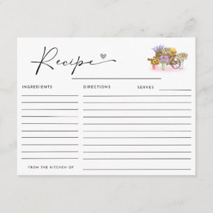 SHE'S FRESH OFF THE MARKET  FLORAL RECIPE  ENCLOSURE CARD