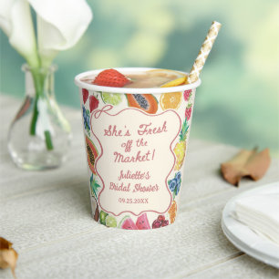She's Fresh Off The Market Fruits Bridal Shower Paper Cups
