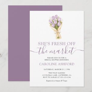 She's Fresh Off The Market Tulips Bridal Shower Invitation