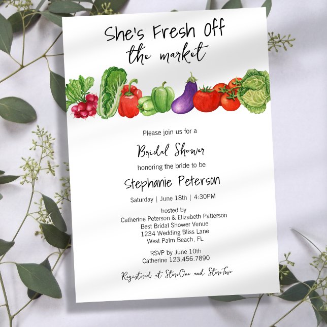 She's Fresh Off the Market Vegetable Bridal Shower Invitation (Creator Uploaded)