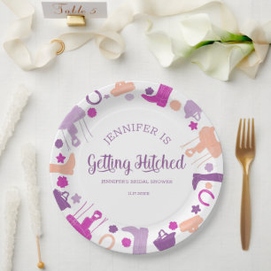She's Getting Hitched Fun Equestrian Bridal Shower Paper Plate