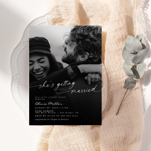 She's Getting Married Photo Bridal Shower Invitation (Creator Uploaded)