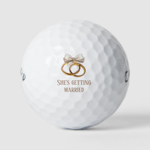 'She's Getting Married' Romantic Playful Wedding Golf Balls