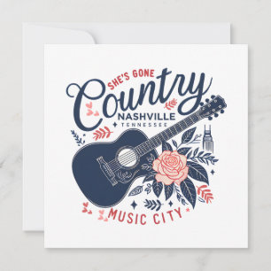 She's Gone Country Nashville Tennessee Card