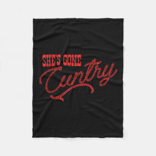 She's Gone Ry, Country Music, Cowboy Western Fleece Blanket