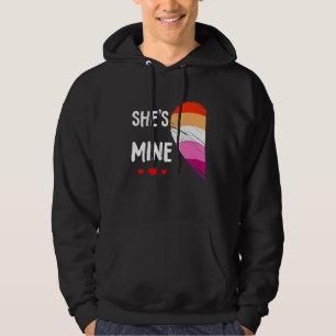 Shes Mine Lesbian Flag Lgbt Matching Couple For Da Hoodie