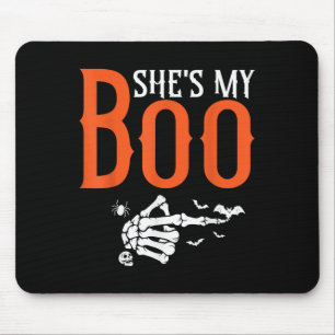 Shes My Boo Matching Halloween Pajama Couples  Mouse Pad