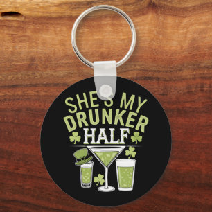 Shes My Drunker Half St Patricks Matching Couple Keychain